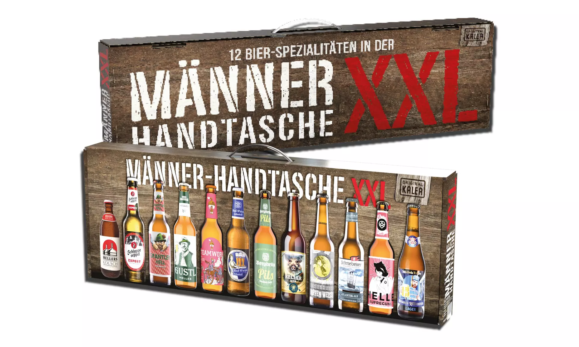 Kalea Männerhandtasche mit 12 Bierspezialitäten (7,32€/1L)