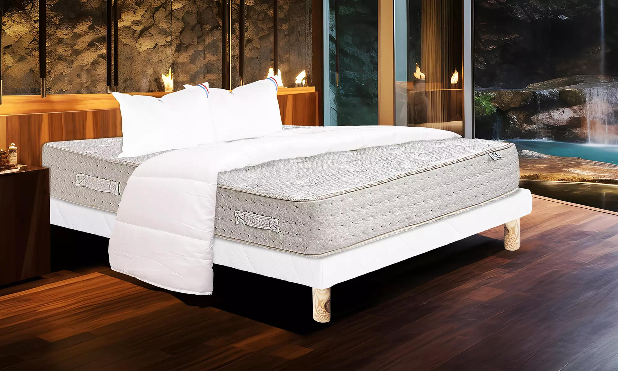 Matelas Purlux, ferme 7/10, épaisseur 26 cm, face été/hiver