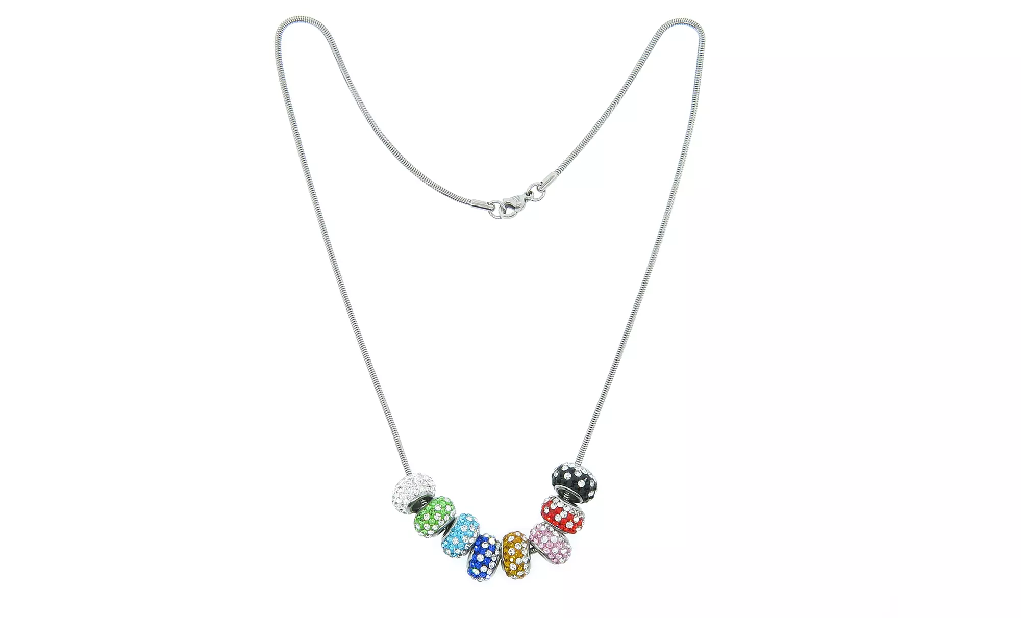 10.00 CTTW Crystal Rondell Bead Necklace with Swarovski Elements - Second Medium