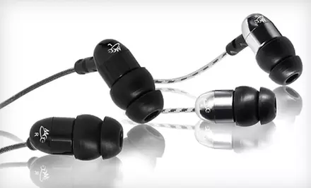 $10 for MEElectronics In-Ear Headphones with Microphone in Black or Silver ($29.99 List Price) - Primary Image