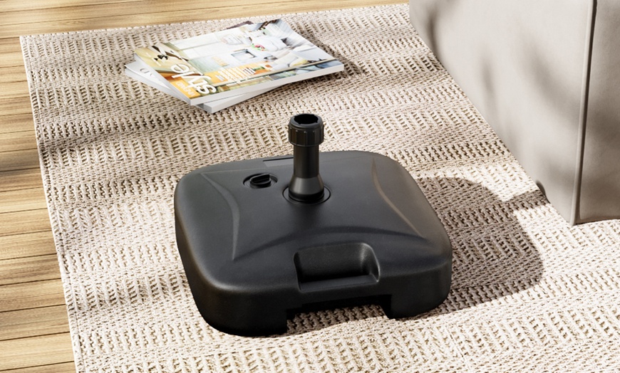 Image 8: Heavy-Duty Umbrella Base for Rotating Parasol in Four Styles
