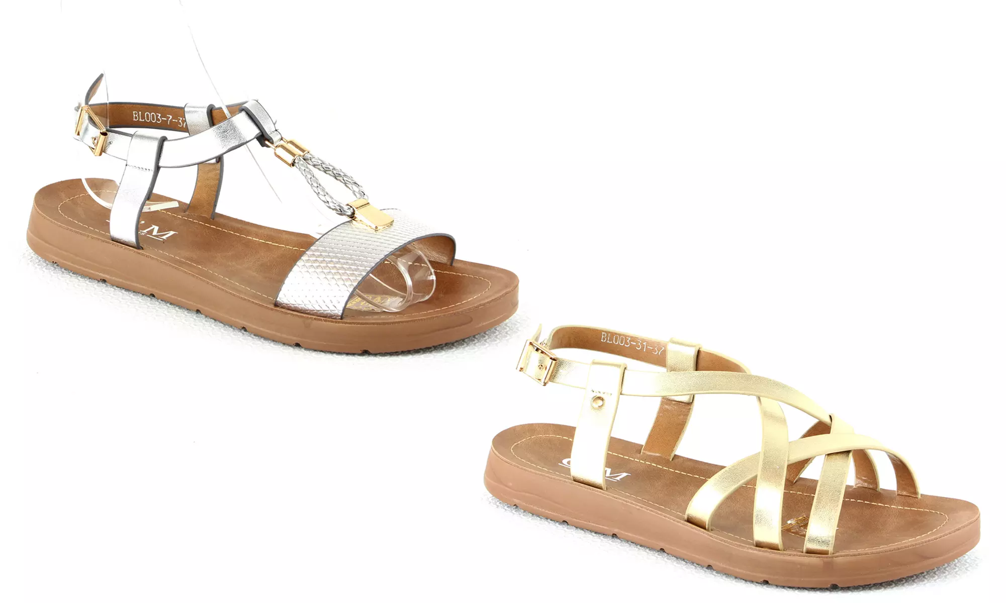 Sandales plates à boucle et fines bretelles - Primary Image