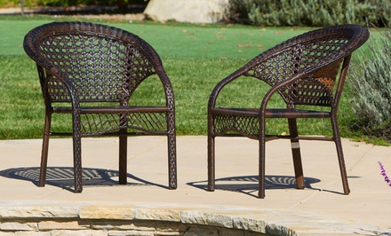 Outdoor Wicker Club-Chair Set | Groupon Goods