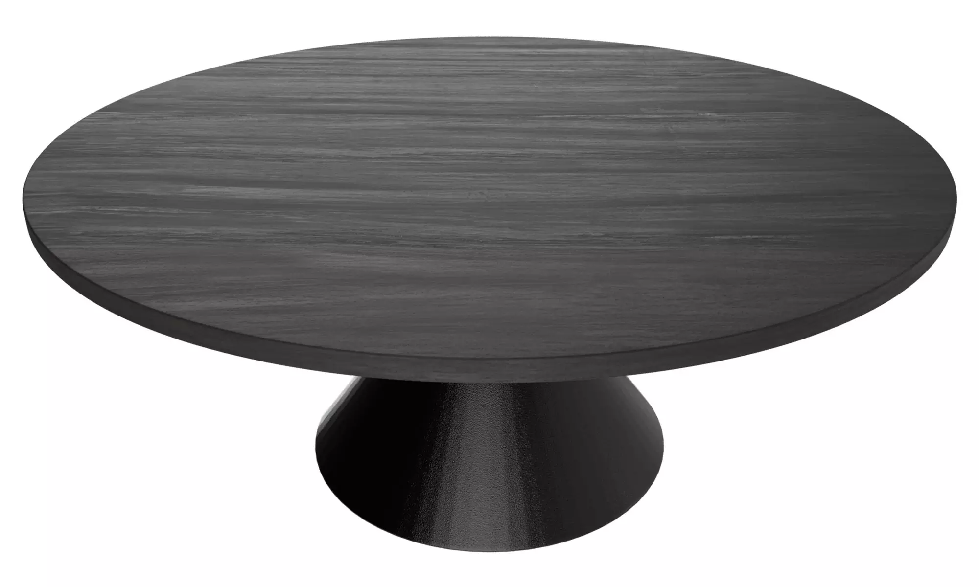 Tavolo rotondo con base a doppio cono