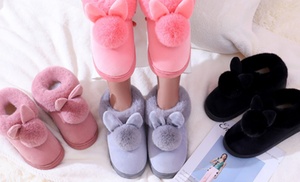 Winter Rabbit Indoor Warm Non-Slip Cotton Slippers