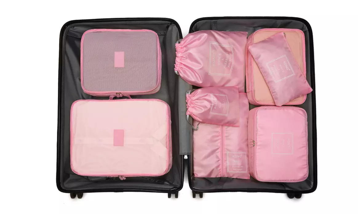 1x oder KONO 3x ABS-Hartschalenkoffer mit 8er-Set Reise-Organizer