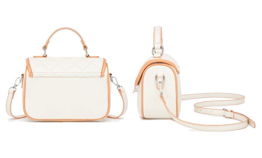 Image 8: Miss Lulu Practical Quilted PU Leather Crossbody Handbag