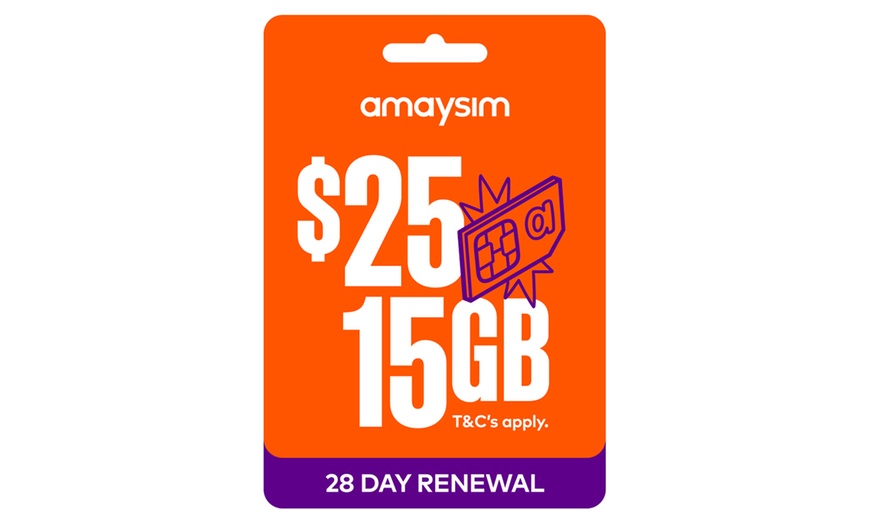 Image 1: Amaysim Mobile Plan $25 for 15GB Every 28 Days
