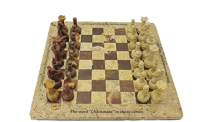 $129 for Personalized Hand-Carved Marble Chess Set ($210 Value). Two Options Available. - Second Medium