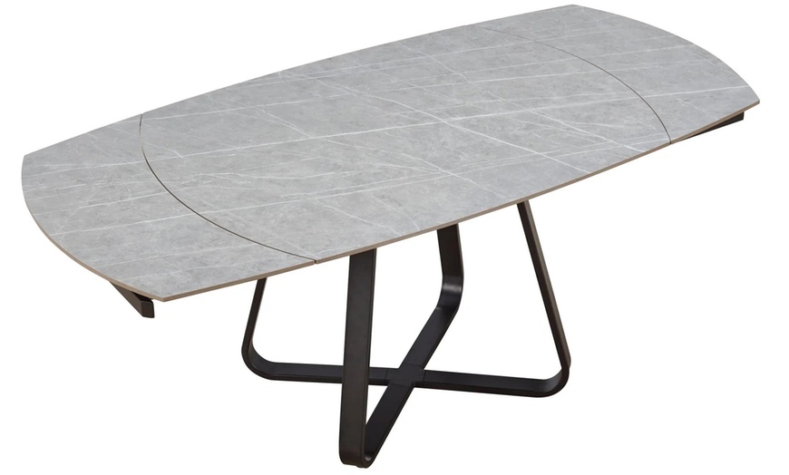 Image 7: DS Living Arden Ceramic Expandable Dining Room Table 