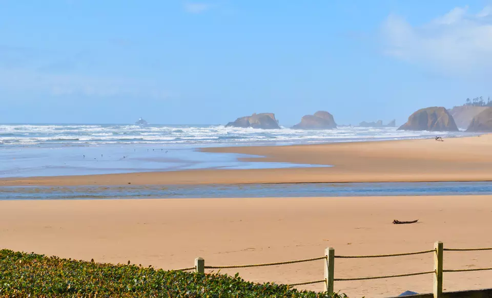 2-Night Stay with Bottle of Wine or Sparkling Cider and Two Lattes at The Waves in Cannon Beach, OR - Primary Image