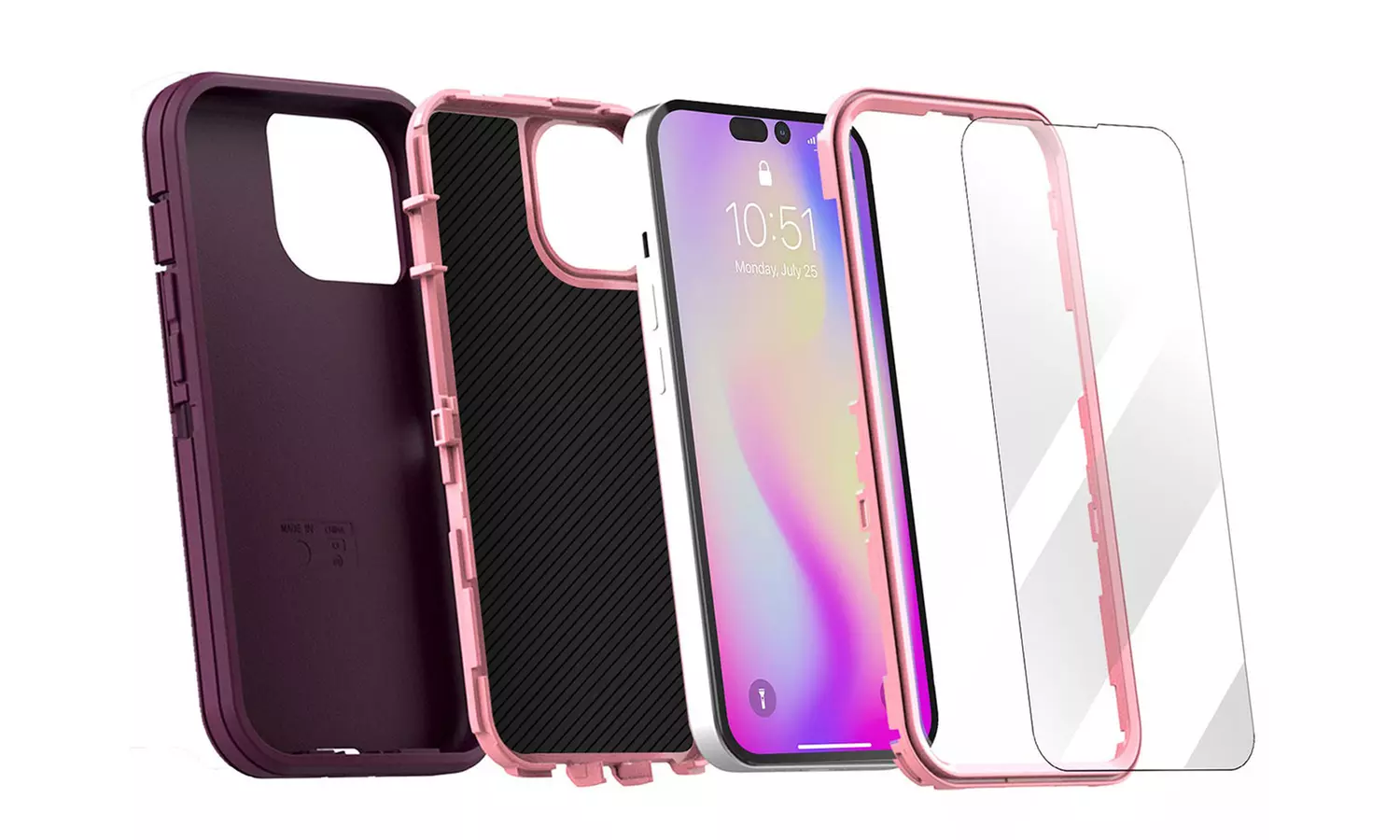 For iPhone 14 Pro Case Heavy Duty Shockproof Hybrid Hard Cover Screen Protector