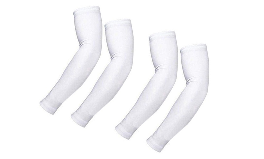 Image 5: 2 Pairs Quick Dry Arm Sleeves Cover Cycling Running Arm Cooling UV Protection