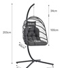 Image 8: Outdoor Cosy Rattan-Effect Hanging Egg Chair with Cushion