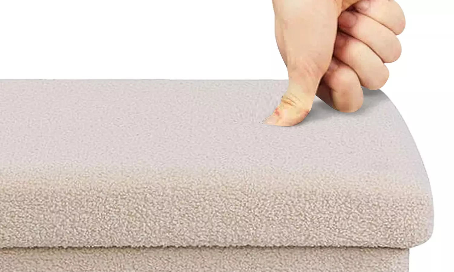 Teddy Boucle Storage Ottoman or Foldable Cube Footstool