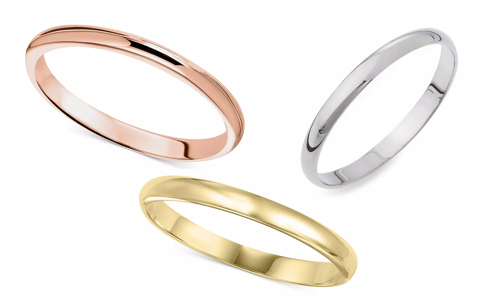 14K Solid Gold 2mm Band Ring for Men and Women - Primary Image