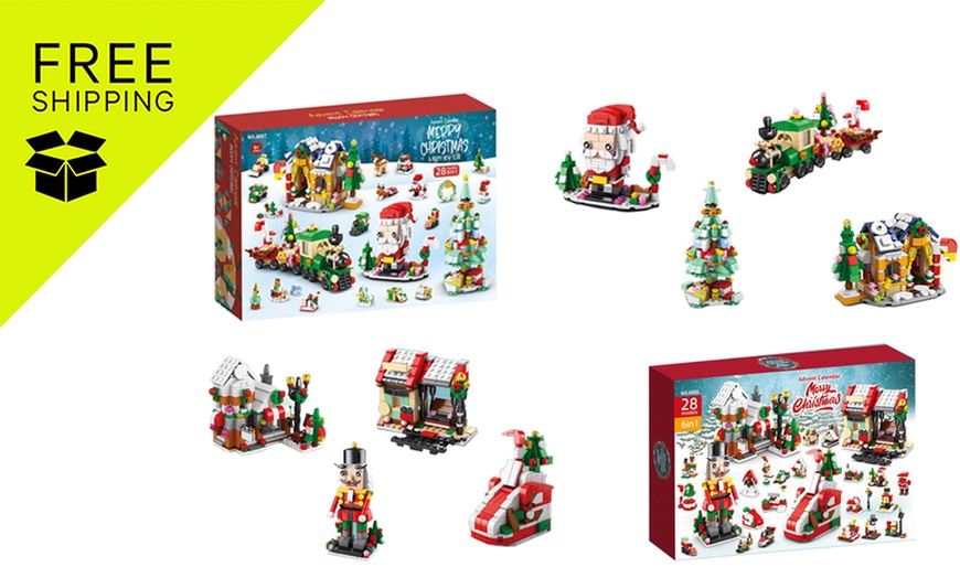 Image 1: Christmas Advent Calendar Building Blocksx1 or x2 – Tree or Nutcracker