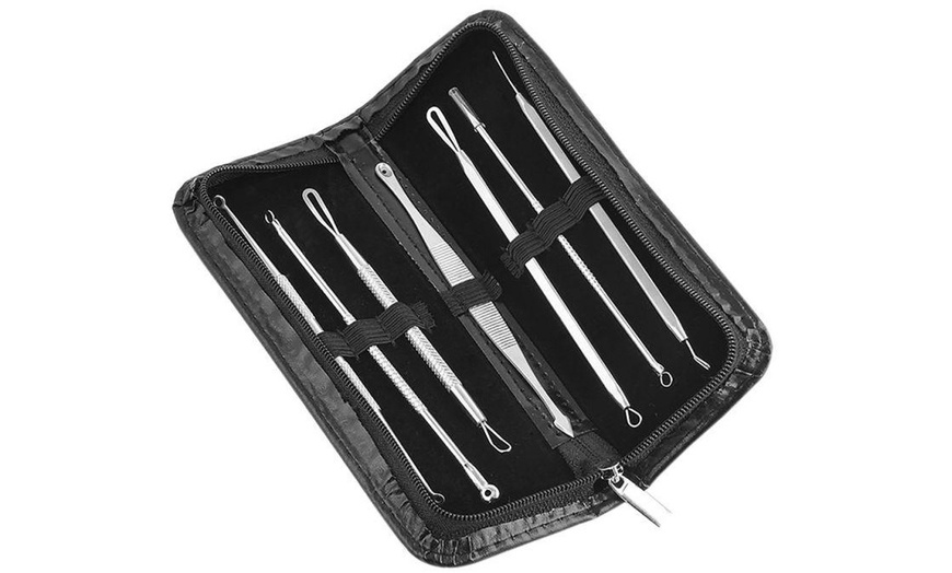 Image 1: Glamza Seven-Piece Blackhead, Pimple, Spot and Zit Removal Tool Kit