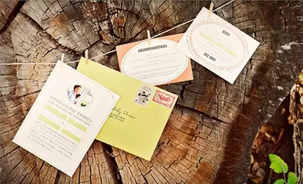 $10 for $20 Toward Invitations, Plus One Custom Stamp, or $10 for $20 Toward Furniture Rental from Three By the Quill Pen  - Primary Image