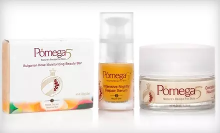 $133 for Anti-Rides Nourishing Cream, Intensive Nightly Repair Serum, and Rose Beauty Bar from Pomega5 (Up to $267 Value) - Primary Image