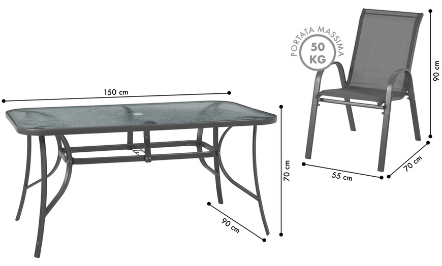 Image 9: Set tavolo e 6 sedie da giardino