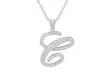 Script Initial Pendant Necklaces in Sterling Silver - Second Medium
