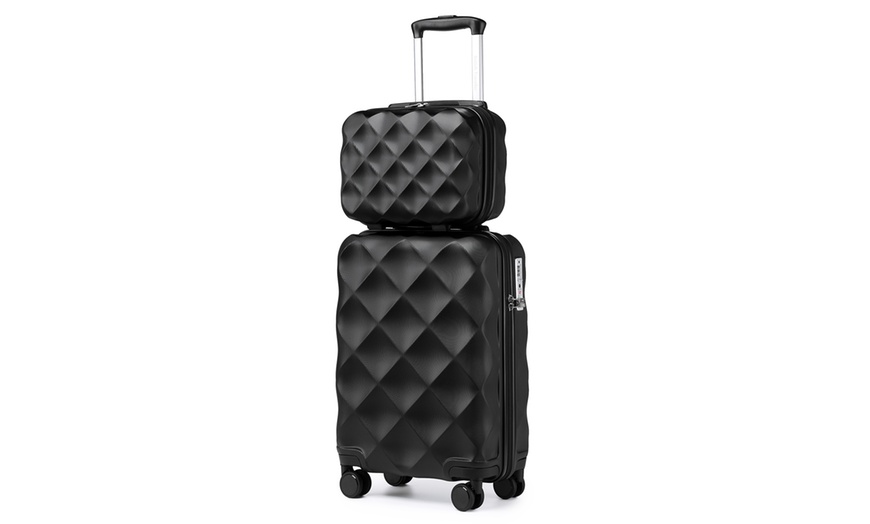 Image 39: One or Four pcs Ultralight ABS Diamond Suitcase
