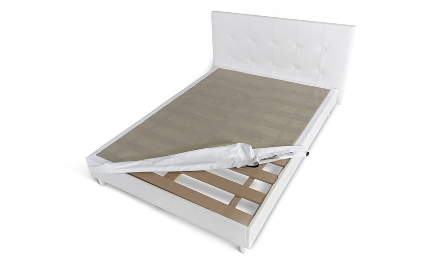 Image 10: Lit fixe "Triomphe" en similicuir, matelas "Cosmos" en option
