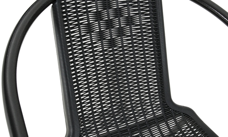 Image 15: Garden Rippled Tempered Glass Table Set