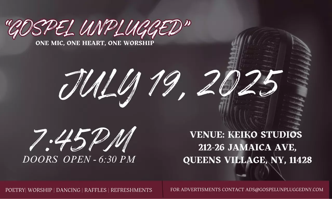Gospel Unplugged NY Christian Open Mic Experience at Keiko Studios on 07/19 6:30 pm - Primary Image