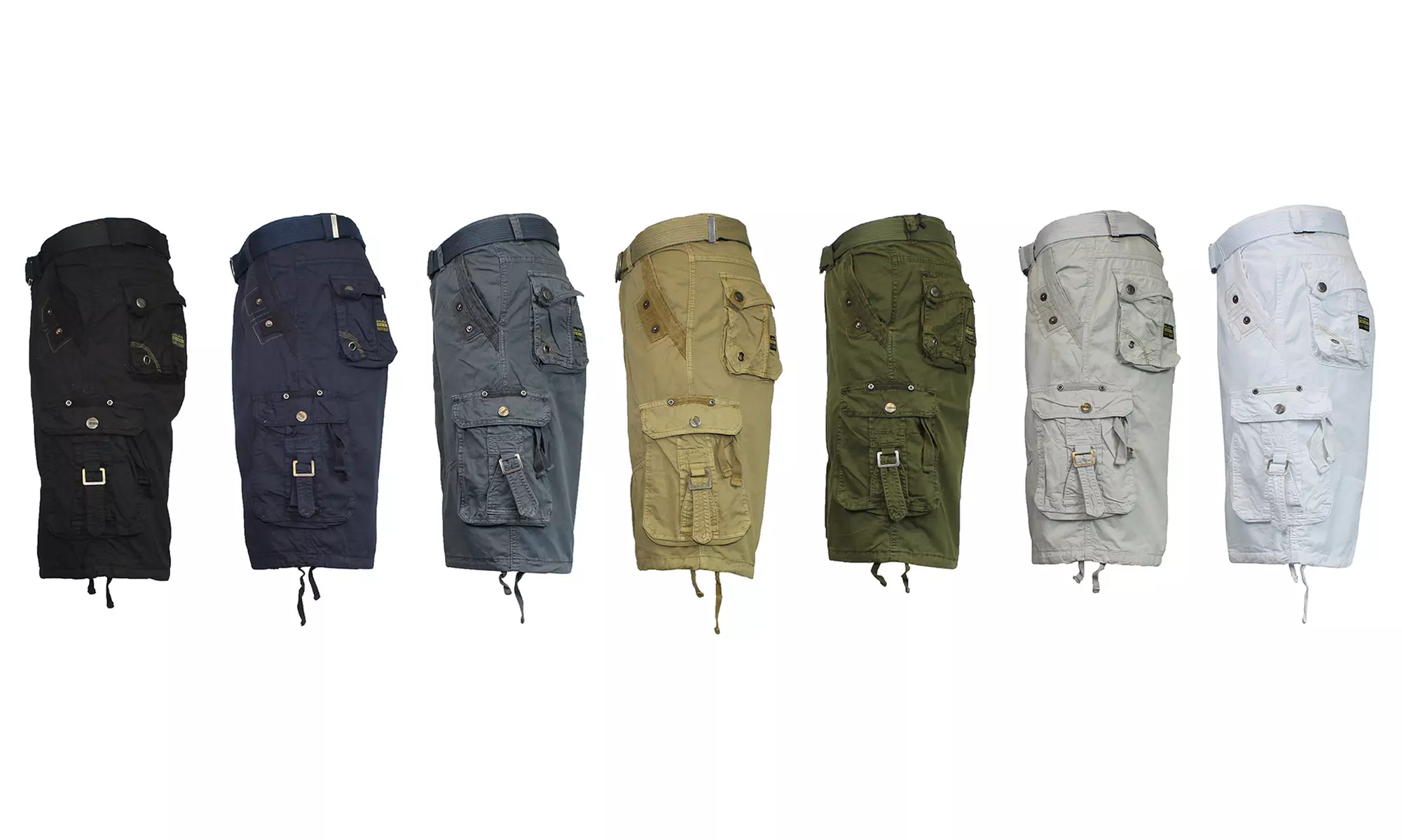 Galaxy By Harvic Men's Vintage Cargo Utility Shorts with Belt - Primary Image
