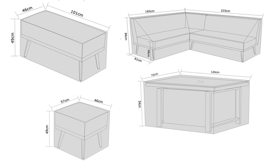 Image 6: Accra Corner Sofa Set with Adjustable Headrest and Coffee Table