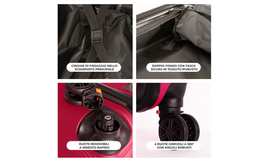 Image 21: ABS handbagage trolleykoffer in 10 kleuren