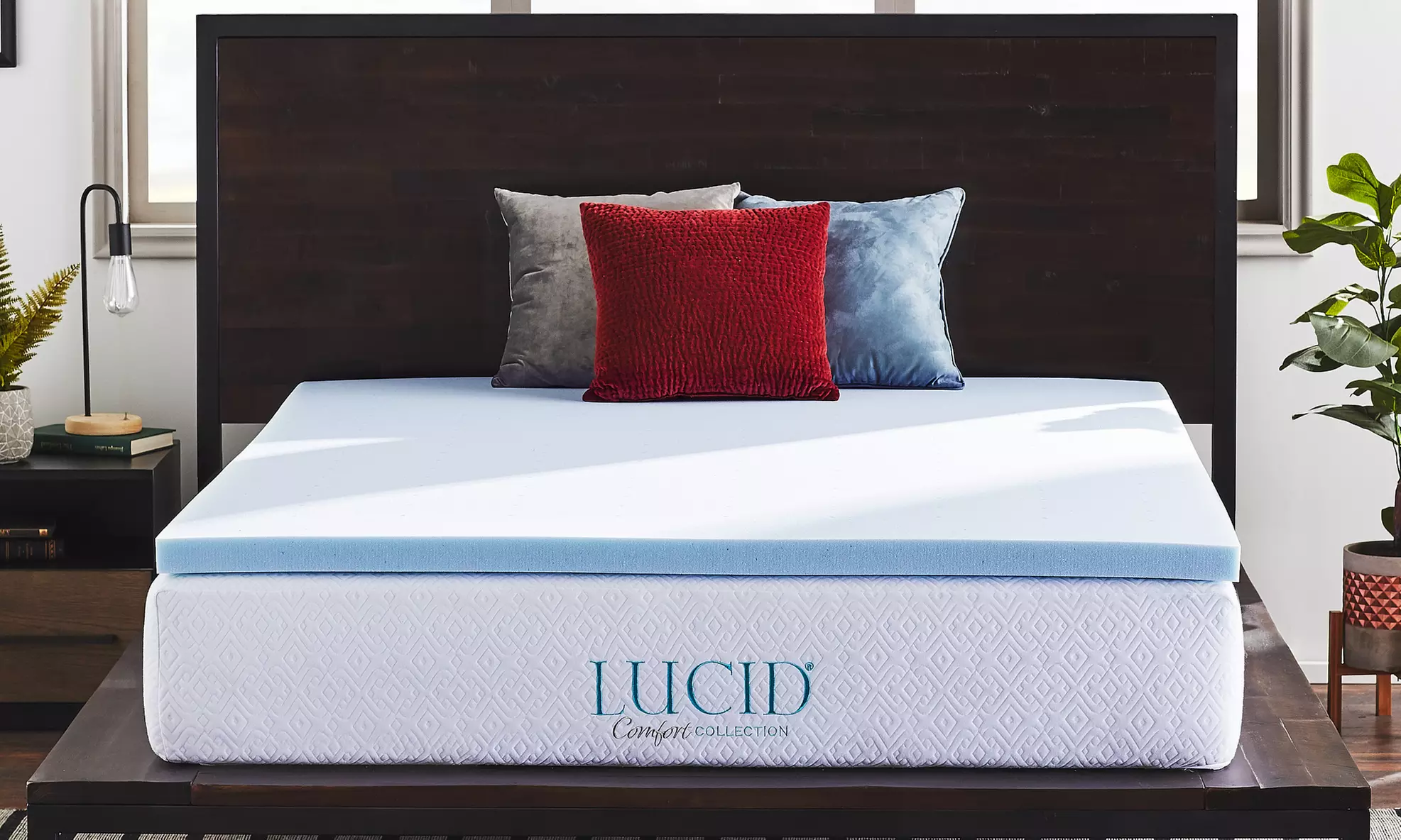 LUCID Comfort Collection Gel Memory Foam Mattress Topper - Primary Image