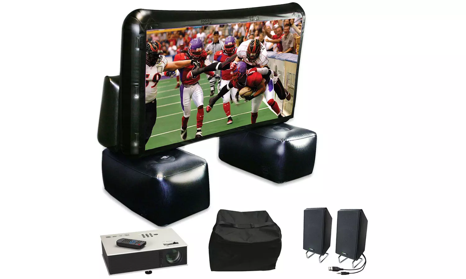 Sima Indoor/Outdoor Inflatable Theater Kit with Screen, Projector, and Speakers - Primary Image