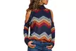 Printed Long-Sleeved Blouse with Cut-Out Shoulders - Image 4