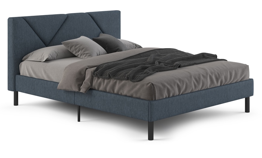 Image 18: Lit design rembourré "Ric" avec rangement intelligent