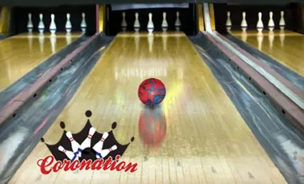 $15 for One Hour of Five-Pin Bowling, a Large Pizza, and Shoe Rental for Up to Four at Coronation Bowling Centre - Primary Image