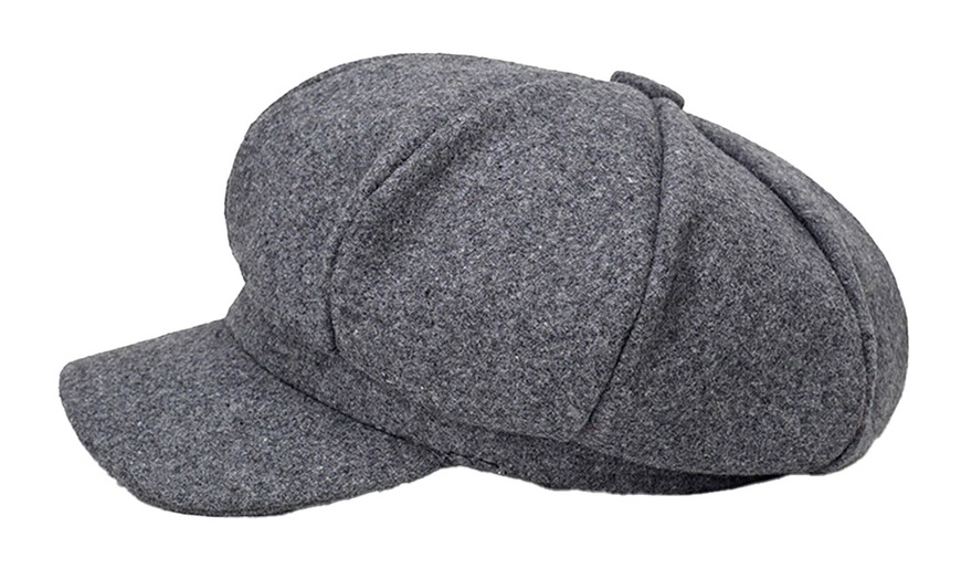 Image 11: Artist Vintage Newsboy Cabbie Peaked Beret Cap Warm Baker Boy Visor Hat Flat Cap