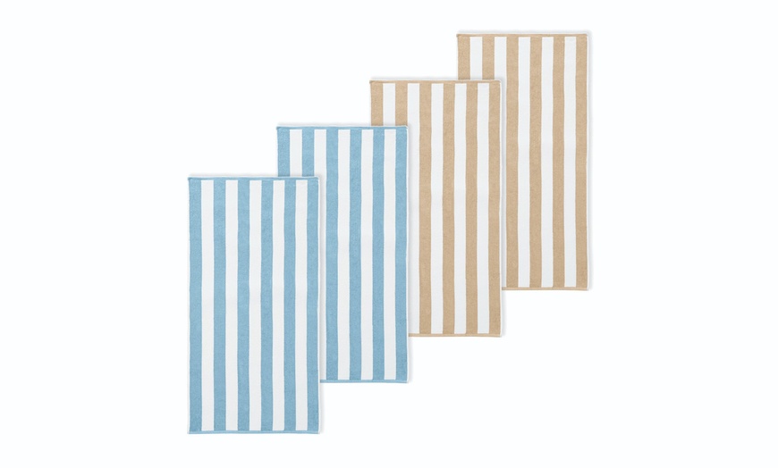 Image 5: 4 Pack Premium Cotton Cabana Beach Towel
