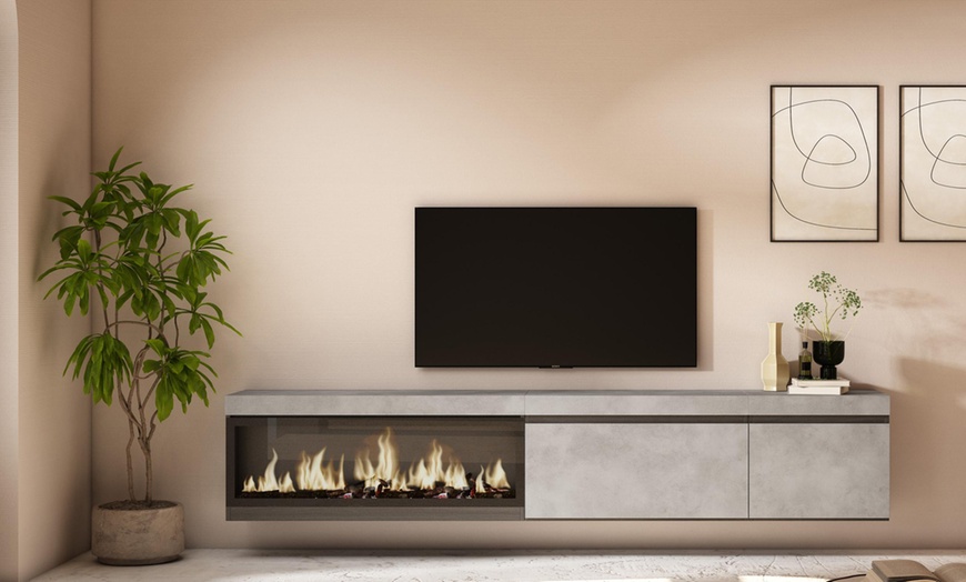 Image 12: Meuble TV suspendu avec grande capacité de rangement  