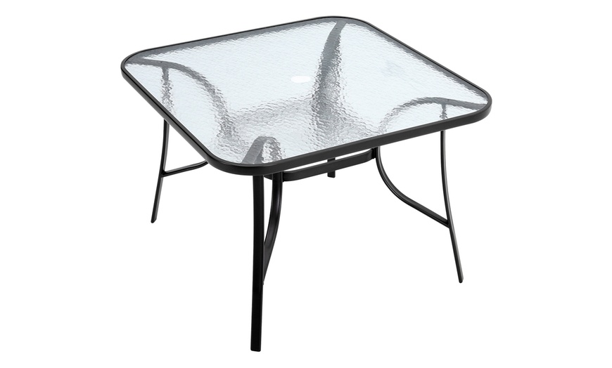 Image 23: Outdoor Rippled Tempered Glass Coffee Table with 4 Styles