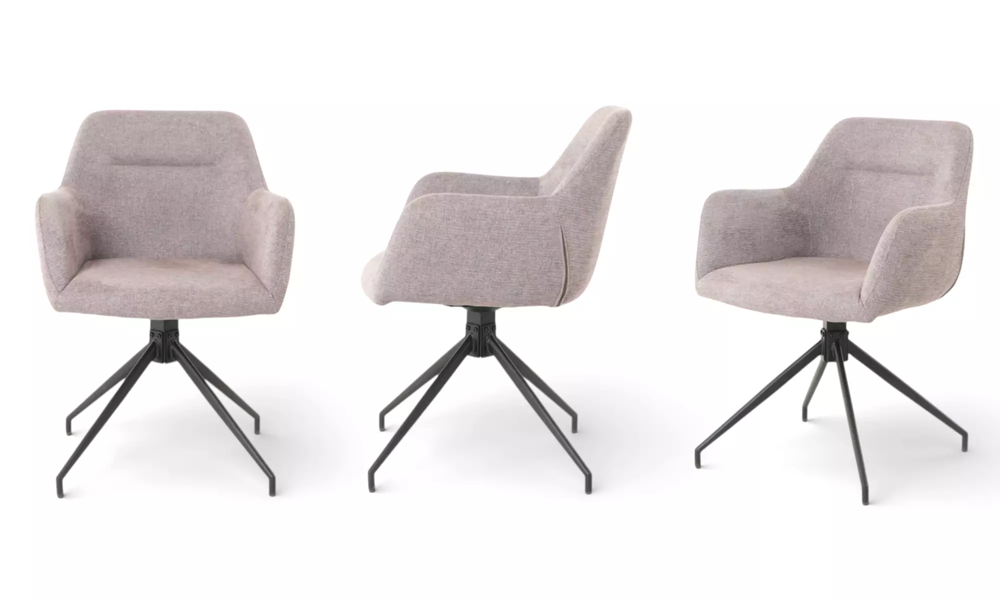 Lot de 2 chaises pivotantes "Morini" en tissu