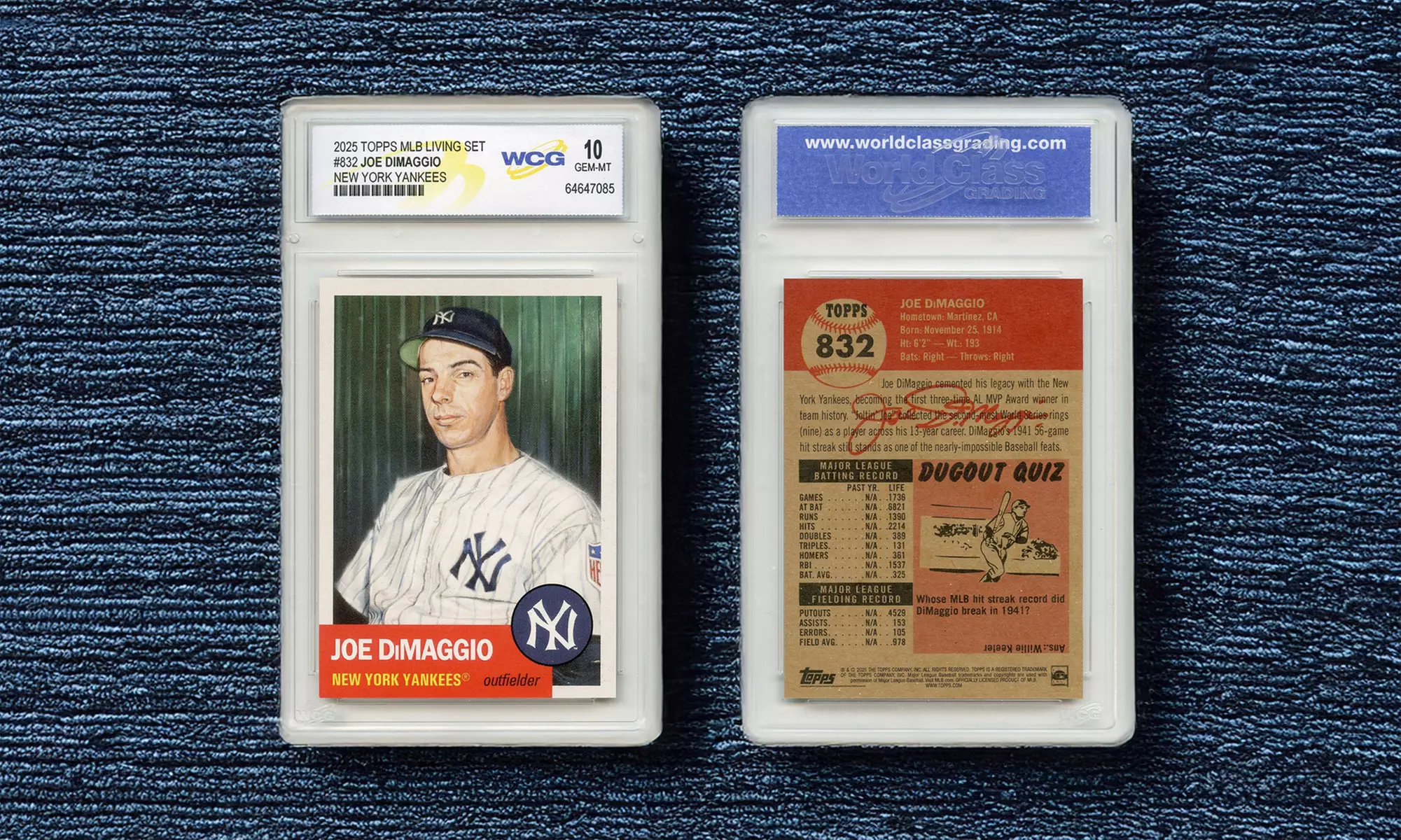 Topps 2025 MLB Living Set Card #832 JOE DIMAGGIO New York Yankees - Gem Mint 10 - Primary Image