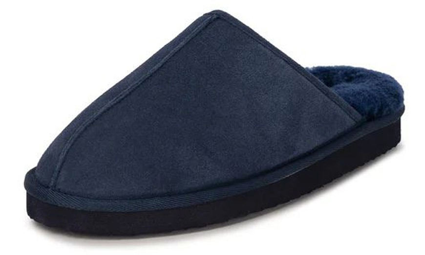 Image 4: Redfoot Men's Sheepskin Mule Slippers