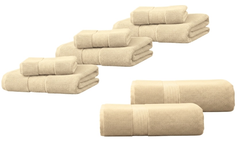 Image 23: Coppia di asciugamani e telo bagno in spugna 100% cotone di Pompea