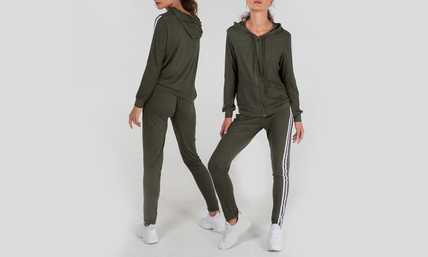 Image 5: QED London Supersoft side stripe tracksuit