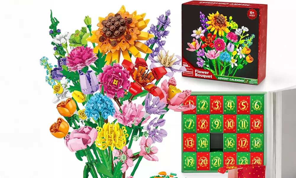 24-Day Lego Inspired Flower Bouquet Advent Calendar