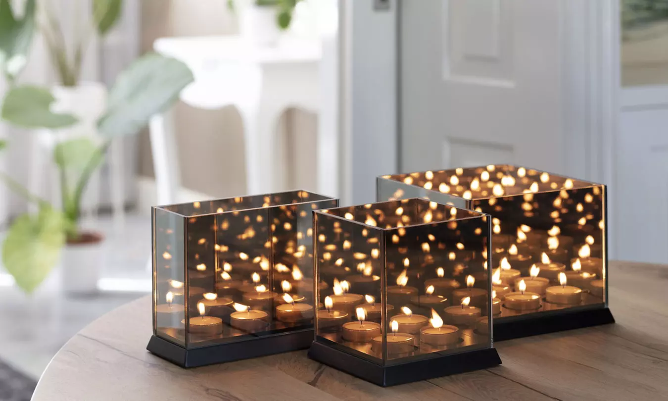 Bougeoir en verre avec 3, 4 ou 9 bougies - Primary Image