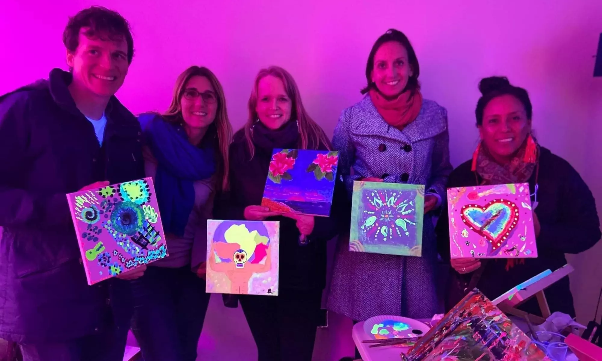 Up to 54% Off NEON Blacklight Paint & Sip at Oblivion Art House